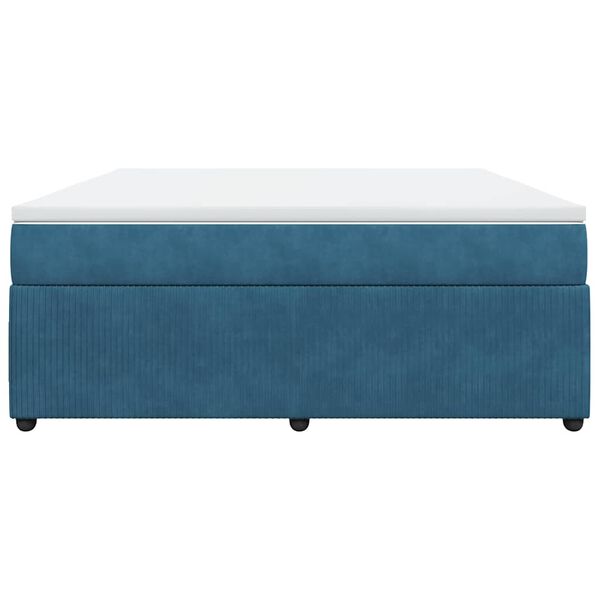 vidaXL Cama com molas/colch&atilde;o 180x200 cm veludo azul-escuro