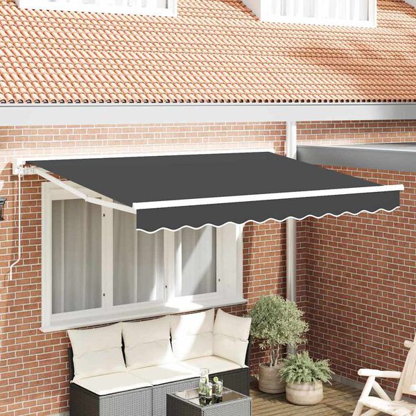vidaXL Toldo Retr&aacute;til Manual Antracite 250x200 cm tecido