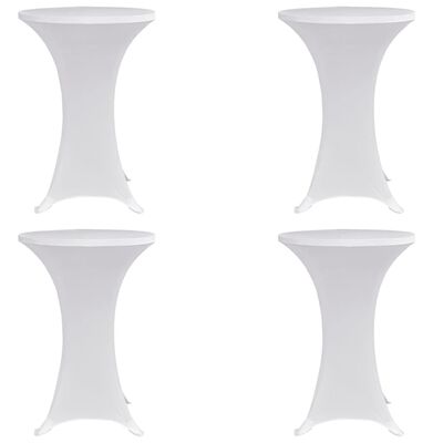 vidaXL Capa para mesa de pé elástica Ø80 cm 4 pcs branco