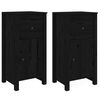 vidaXL Aparadores 2 pcs 40x35x80 cm madeira de pinho maci&ccedil;a preto