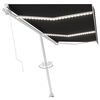 vidaXL Toldo manual com LED solar 6 x 3 m Antracite 100% Poli&eacute;ster