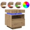 vidaXL Mesa de cabeceira c/ LEDs 40x39x48,5 cm carvalho artisiano
