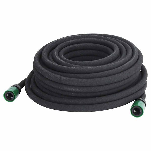 vidaXL Mangueira para rega gota-a-gota de jardim 25 m borracha preto