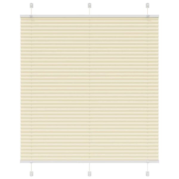 vidaXL Plissado Cego Creme 115x150 cm Largura Tecido 114,4cm Poli&eacute;ster