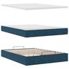 vidaXL Estrutura de cama otomana com colch&atilde;o 140x190cm azul escuro