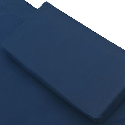 vidaXL Espreguiçadeira com toldo e almofadas azul