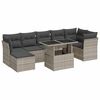 vidaXL 8 pcs conj. sof&aacute;s jardim c/ almofad&otilde;es vime PE cinzento-claro