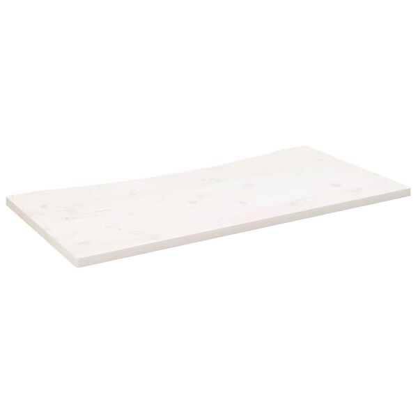 vidaXL Tampo de secretária 100x60x2,5 cm pinho maciço branco