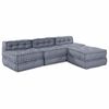 vidaXL Unidade de Sof&aacute; Modular 4 pcs Cinzento Tecido