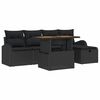 vidaXL Conjunto de Sof&aacute; de Jardim 6 unid. Preto vime PE