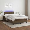 vidaXL Cama box spring c/ colch&atilde;o/LED 120x190cm tecido castanho-escuro