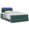 vidaXL Cama otomana com colch&atilde;o & LEDs 120x190cm veludo verde-escuro