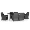 vidaXL 7 pcs conjunto de jantar para jardim com almofad&otilde;es preto