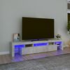 vidaXL M&oacute;vel de TV com luzes LED 200x36,5x40 cm cinzento cimento