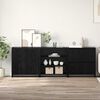 vidaXL Buffet 3 pcs Carvalho Preto 70 x 41 x 75 cm Madeira processada
