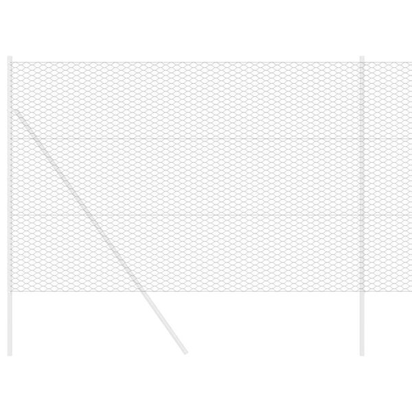 vidaXL Cerca Hexagonal Cinzeto 1.6 x 10 m Aço