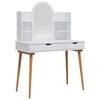vidaXL Conjunto de Mesa de Vestir FAUSKE 4 pcs Branco