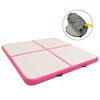 vidaXL Colch&atilde;o de gin&aacute;stica insufl&aacute;vel c/ bomba 200x200x15 cm PVC rosa