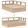 vidaXL Cama com estante sem colch&atilde;o 135x190 cm pinho maci&ccedil;o