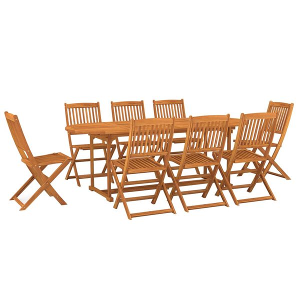 vidaXL 9 pcs conjunto de jantar para jardim 220x90x75 cm ac&aacute;cia maci&ccedil;a