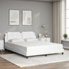 vidaXL Estrutura de cama sem colch&atilde;o Zadar 160x200 cm couro artificial branco