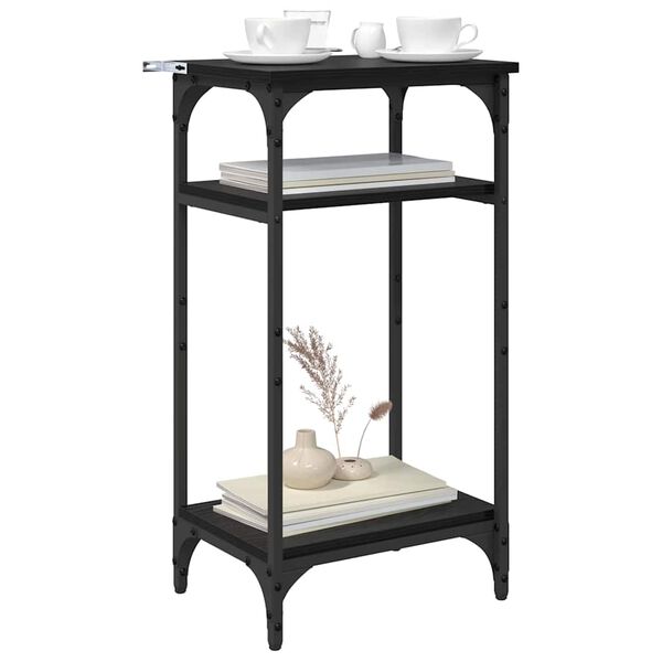 vidaXL Mesa Lateral Carvalho Preto 40 x 30 x 75 cm Madeira processada