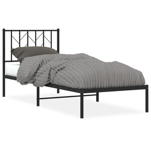 vidaXL Estrutura de cama com cabeceira 80x200 cm metal preto