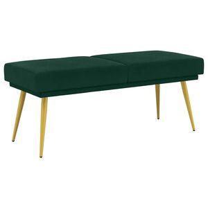 vidaXL Banco de Camadas Duplas Verde-Escuro 120 x 45 x 46 cm Veludo