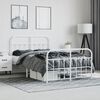vidaXL Estrutura de cama com cabeceira e pés 120x200 cm metal branco