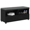 vidaXL Banco de Hall com almofada Carvalho Preto 100 x 38 x 46 cm