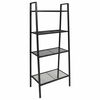 vidaXL Estante em escada com 4 n&iacute;veis metal preto