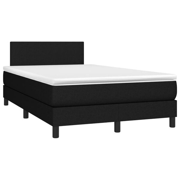 vidaXL Cama boxspring com colch&atilde;o 120x190 cm tecido preto