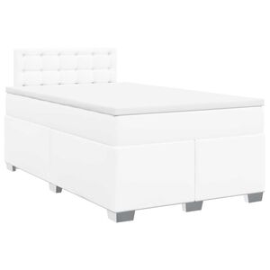 vidaXL Cama boxspring com colch&atilde;o 120x190 cm couro artificial branco