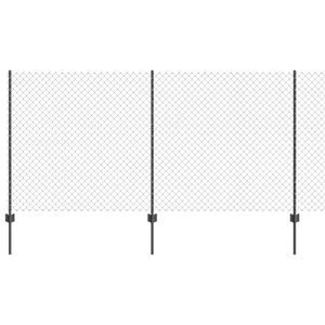 vidaXL Cerca com Poste Cinzento