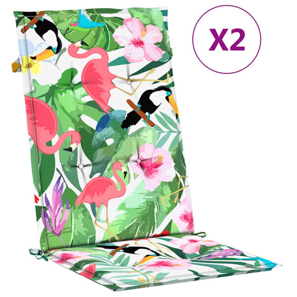 vidaXL Almofad&otilde;es para cadeiras altas de jardim 2pcs tecido multicolor