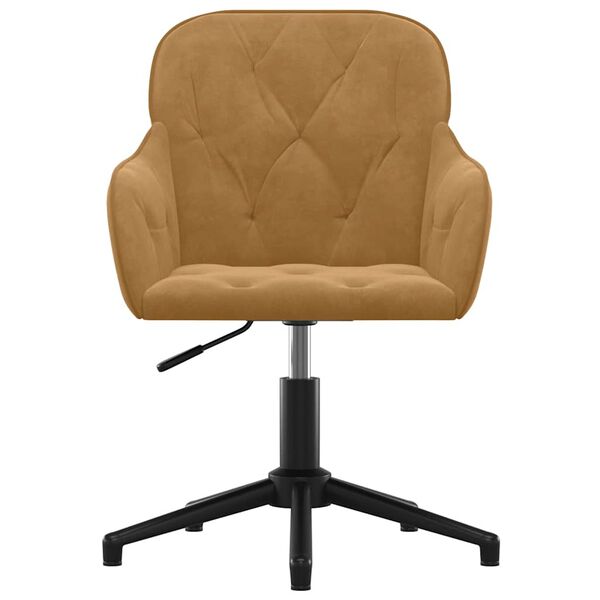 vidaXL Cadeiras de jantar girat&oacute;rias 2 pcs veludo castanho