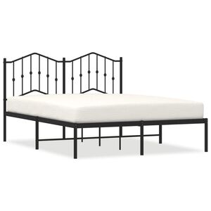 vidaXL Estrutura de cama com cabeceira 140x200 cm metal preto