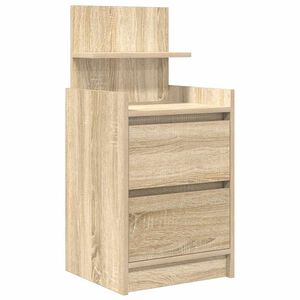 vidaXL Mesa de cabeceira com 2 gavetas 38x34x80 cm carvalho sonoma