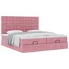 moldura de cama otomana vidaXL com colch&atilde;o rosa 200x200cm Veludo