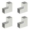 vidaXL Bases para poste em forma de L 4 pcs 91x91 mm metal galvanizado