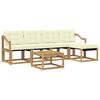 vidaXL Conjunto de Sof&aacute;s para Exterior 6 pcs Branco e Creme