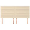 vidaXL Cabeceira Creme 180x5x118/128 cm Tecido