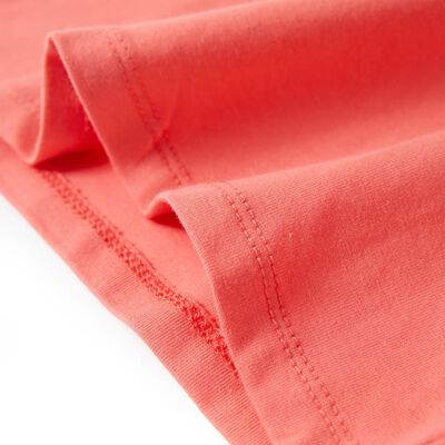 T-shirt de manga curta para criança cor coral 92