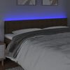 vidaXL Cabeceira de cama c/ luzes LED tecido 160x5x78/88 cm castanho