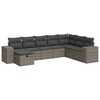 vidaXL 8 pcs conjunto sof&aacute;s de jardim c/ almofad&otilde;es vime PE cinzento