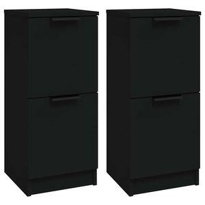vidaXL Aparadores 2 pcs 30x30x70 cm derivados de madeira preto