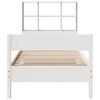 vidaXL Cama com estante sem colch&atilde;o 90x200 cm pinho maci&ccedil;o branco