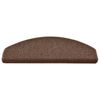 vidaXL Tapetes de escada 15 pe&ccedil;as 65x24x4 cm marrom semicircular grande