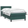 vidaXL Cama com molas/colch&atilde;o 100x210 cm veludo verde-escuro