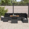 vidaXL Conjunto de Sof&aacute; de Jardim com almofada 8 pcs Preto e Marrom